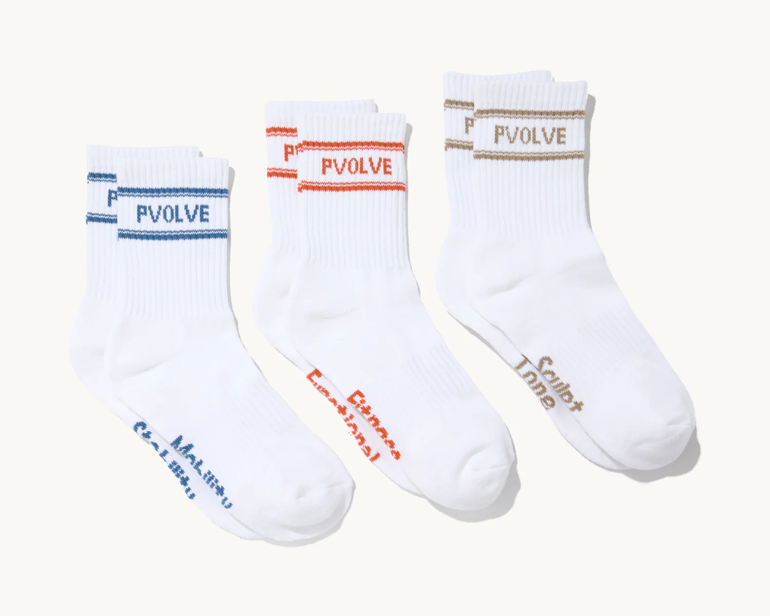 PVOLVE Striped Socks (3 Pack)